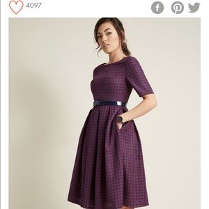 ModCloth belted not neck a-line dress